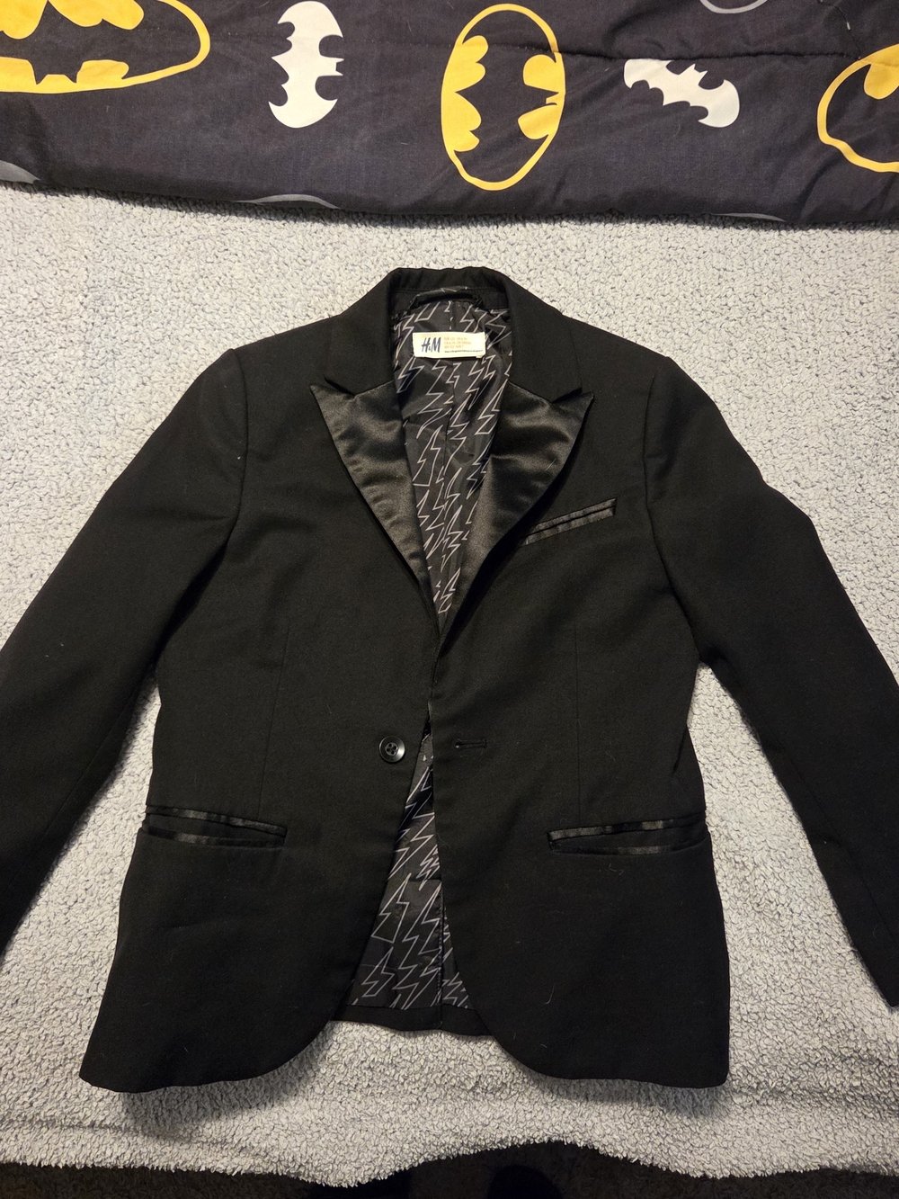 H&M Black Blazer with Satin Trim